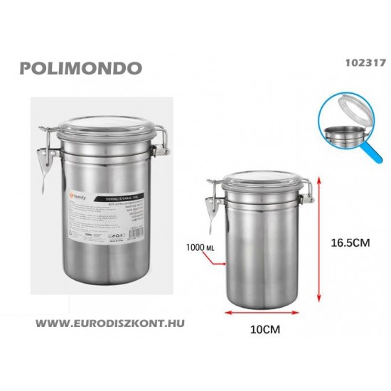 Nemesacél fűszertároló 1000 ml
