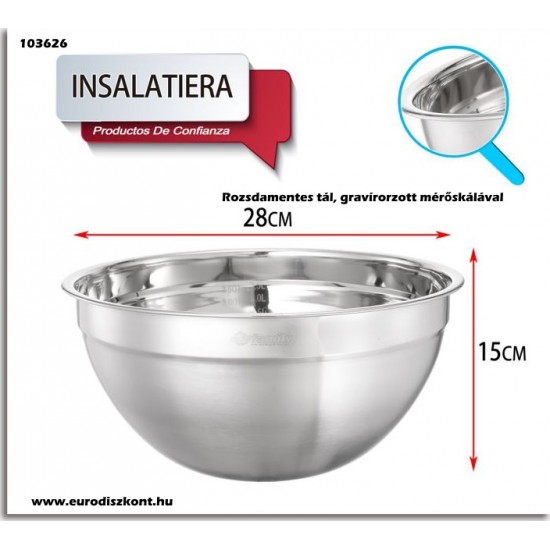 Nemesacél tál 28 cm Nemesacél tál 28 cm
