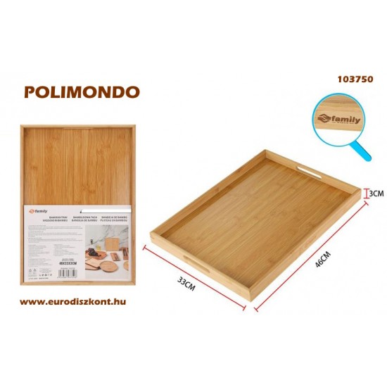 Natúr fa tálca fogóval 46*33*3 cm