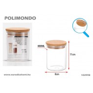Üveg tároló 480 ml Barratolo bambusz tetővel