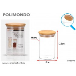 Üveg tároló 580 ml Barratolo bambusz tetővel