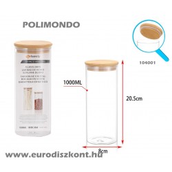 Üveg tároló 1000 ml Barratolo bambusz tetővel Üveg tároló 1000 ml Barratolo bambusz tetővel