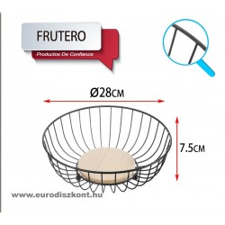 Fém gyümölcskosár fa betéttel 28*7,5 cm Fém gyümölcskosár fa betéttel 28*7,5 cm