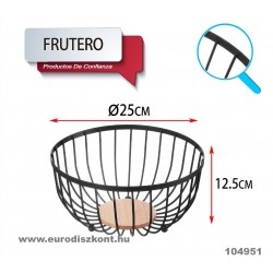 Fém gyümölcskosár fa betéttel 25*12,5 cm Fém gyümölcskosár fa betéttel 25*12,5 cm