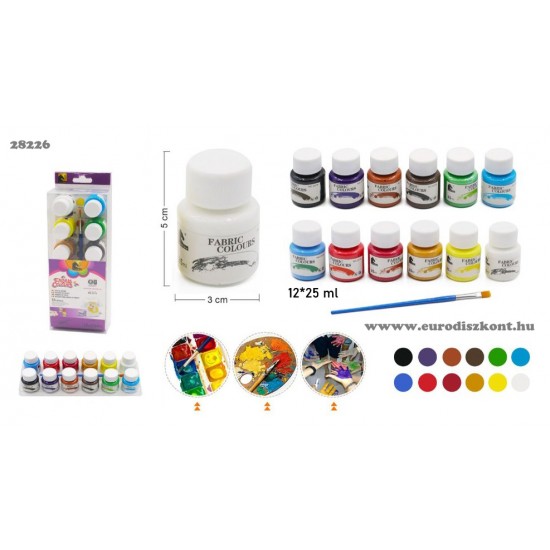 Textilfesték tégelyben 12/szett 25 ml Textilfesték tégelyben 12/szett 25 ml