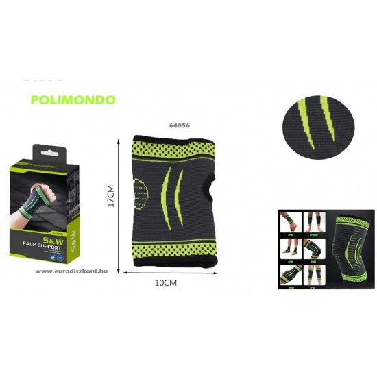 Kompressziós tenyérvédő és csuklórögzítő védelemhez, sportoláshoz és csuklófájdalmak ellen – zöld-fekete Kompressziós tenyérvédő és csuklórögzítő védelemhez, sportoláshoz és csuklófájdalmak ellen – zöld-fekete