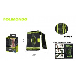 Kompressziós térdrögzítő állítható pántokkal sportoláshoz és térdfájdalmak ellen – zöld-fekete