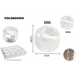 Kötöző PP zsinór fehér, hasított 50g 
