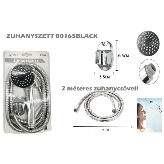 Zuhanyszett 2 méteres zuhanycsővel és falitartóval 3 féle